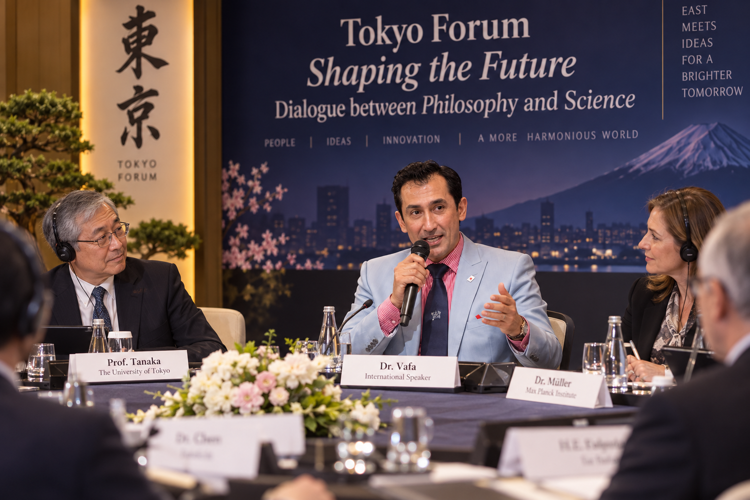 Dr. Vafa participating in a panel discussion